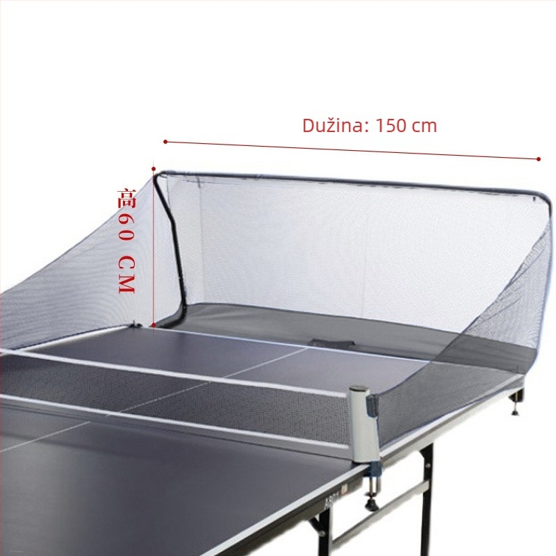 Stalak za stolni tenis sa mrežom za hvatanje loptiica, prijenosni skupljač loptiica, držač za više lopti (Kategorija: stalak za lopte; Kategorija proizvoda: stalak za stolni tenis)