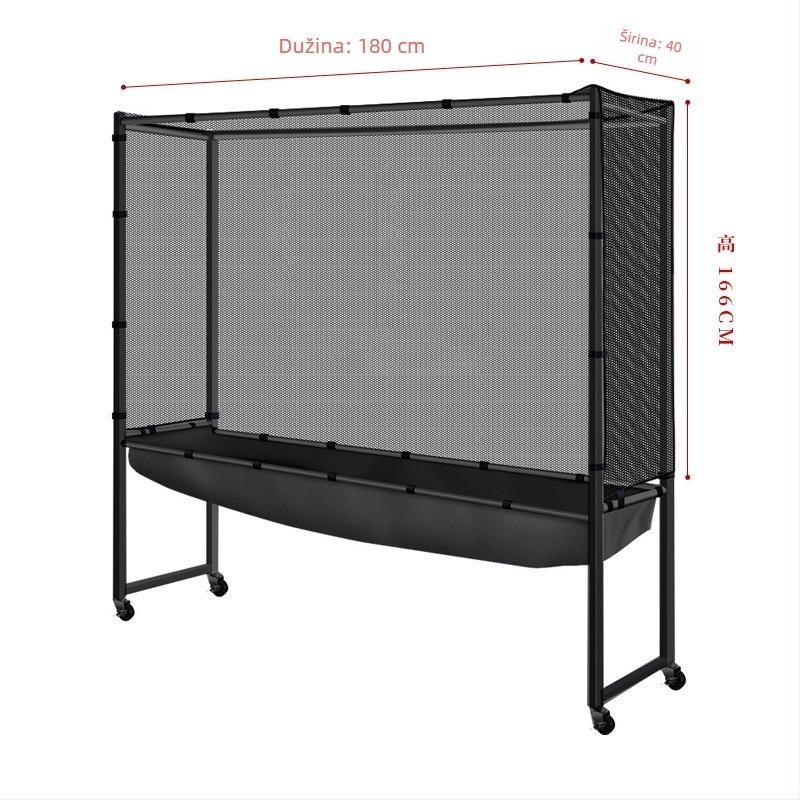 Stalak za stolni tenis sa mrežom za hvatanje loptiica, prijenosni skupljač loptiica, držač za više lopti (Kategorija: stalak za lopte; Kategorija proizvoda: stalak za stolni tenis)