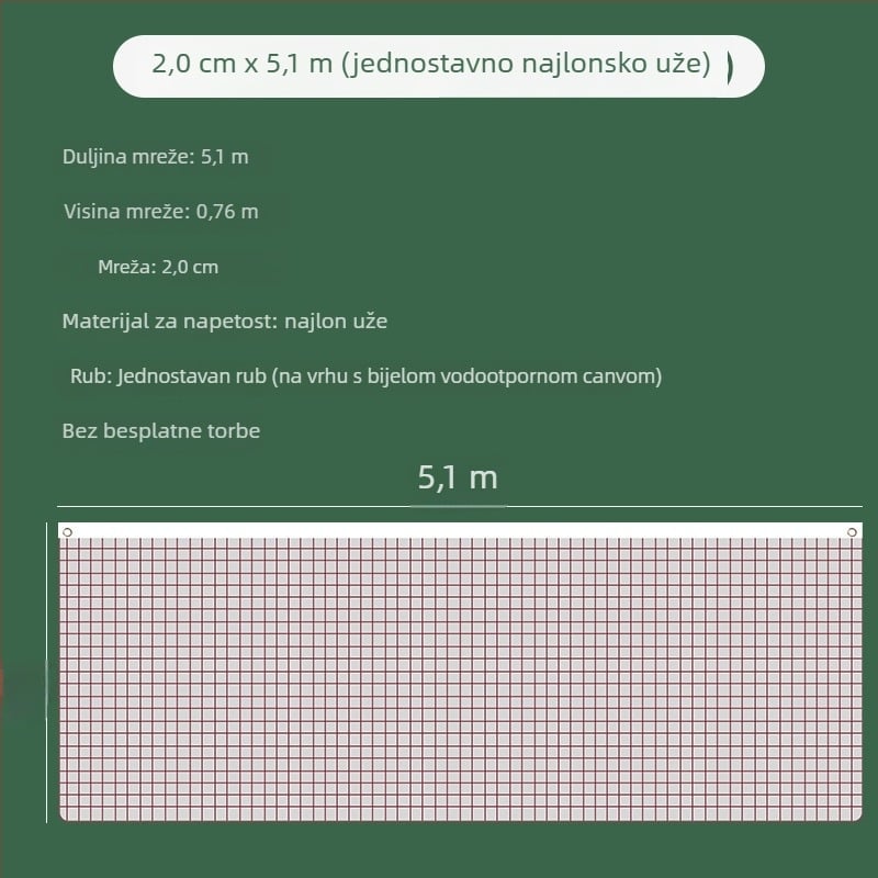Wei Yan standardna badminton mreža, polipropilen, sklopiva, prijenosna, za unutarnje i vanjske natjecanje