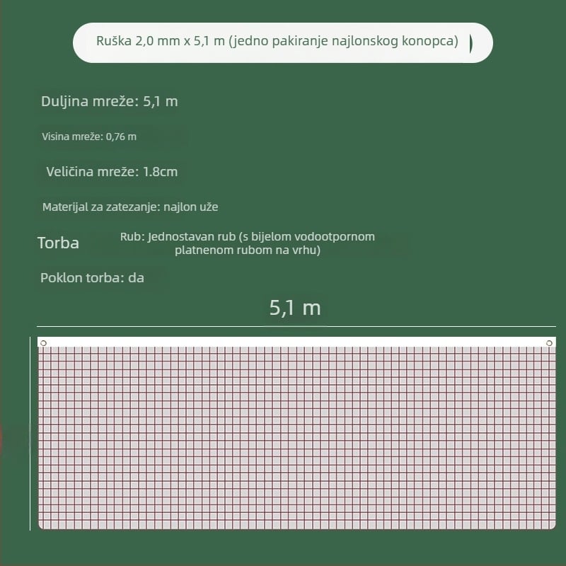 Wei Yan standardna badminton mreža, polipropilen, sklopiva, prijenosna, za unutarnje i vanjske natjecanje