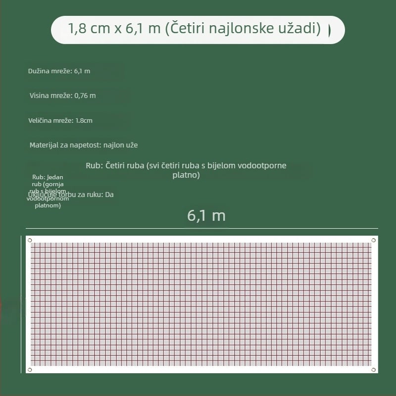Wei Yan standardna badminton mreža, polipropilen, sklopiva, prijenosna, za unutarnje i vanjske natjecanje