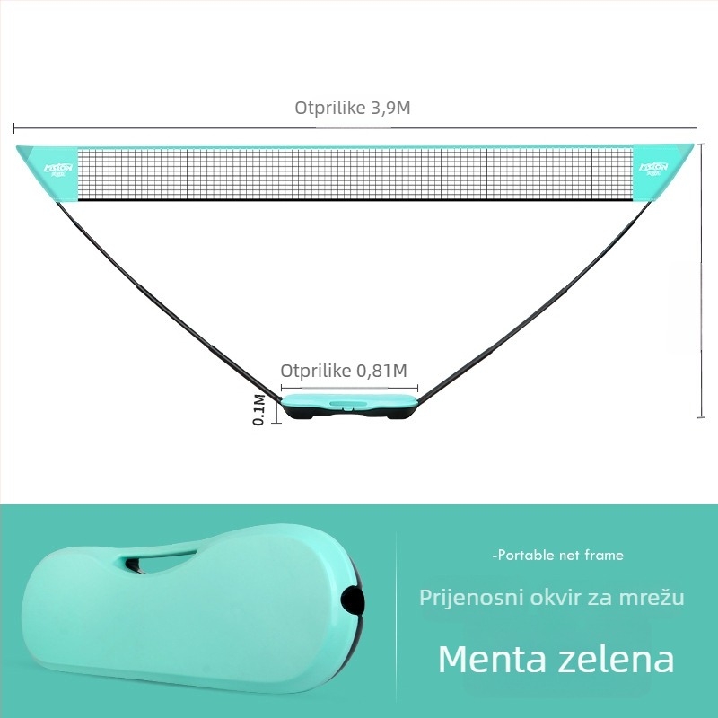 Meishulong prijenosni stalak za badminton mrežu, za kućnu i vanjsku upotrebu, lako se premješta