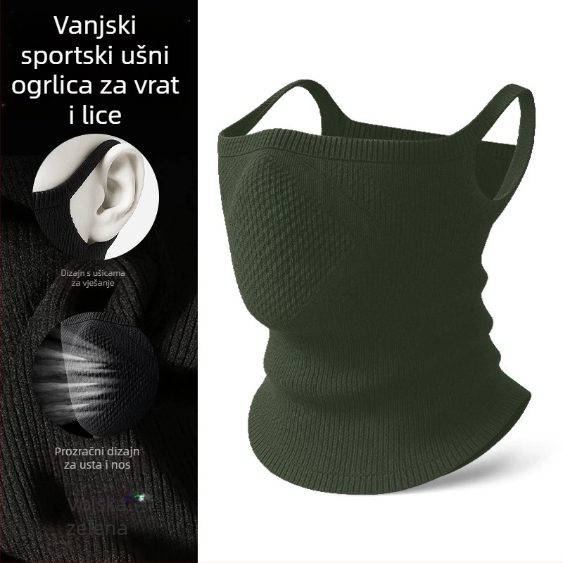 Unisex zimska maska za planinarenje i vožnju električnim biciklom, najlon bezšivna maska za lice s ovratnikom