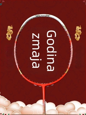 Raketa za badminton - okvir od karbonskih vlakana, težina 75–79 g, tip udarca pravac, debljina drške G-5