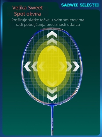 SALYWEE badminton reketa s karbonskim okvirom, težina 75–79 g, drška G5, direktni udarac