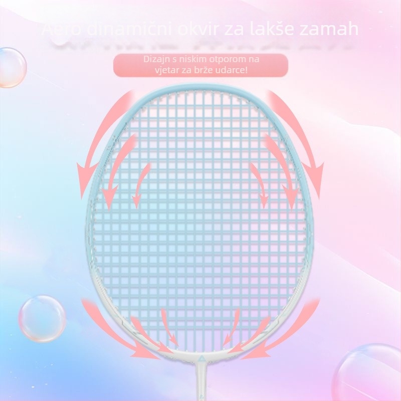 Raketa za badminton - Ultra lagana, kompozit od karbonskih vlakana, uravnotežena glava, težina 85–89 g, ručka G5