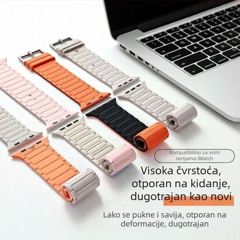 FKFM Silikonska narukvica za sat s magnetskim kopčom, sportski stil, kompatibilno s Apple Watch