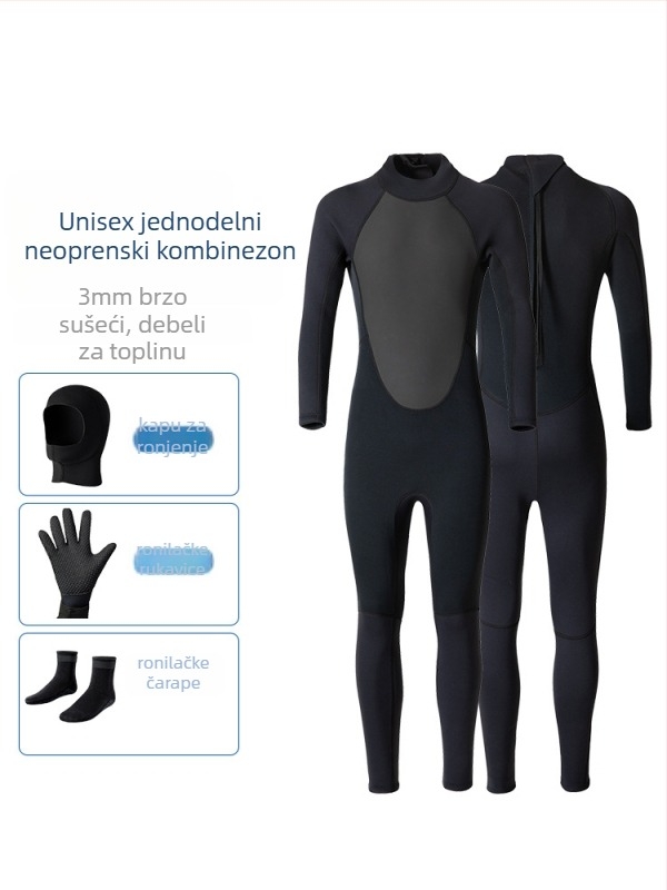 Deer unisex jednodijelni wetsuit – Neoprene N tkanina, otporan na trošenje, za ronjenje, ljeto/jesen, odrasli, mogućnost prilagodbe