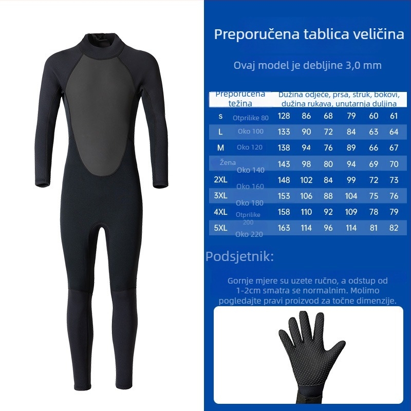 Deer unisex jednodijelni wetsuit – Neoprene N tkanina, otporan na trošenje, za ronjenje, ljeto/jesen, odrasli, mogućnost prilagodbe