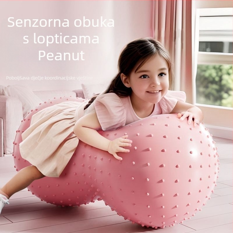 Dječja senzorna trening lopta u obliku arašida, velika debela joga lopta za ravnotežu za bebe