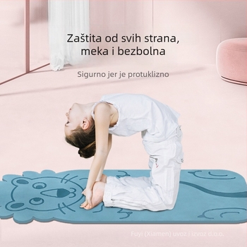 Joga prostirka za djecu s karikaturalnim uzorkom, debela, apsorpcija udara i zvučna izolacija, prilagodba logotipa, debljina 0,6–0,8 cm, za trčanje i fitness