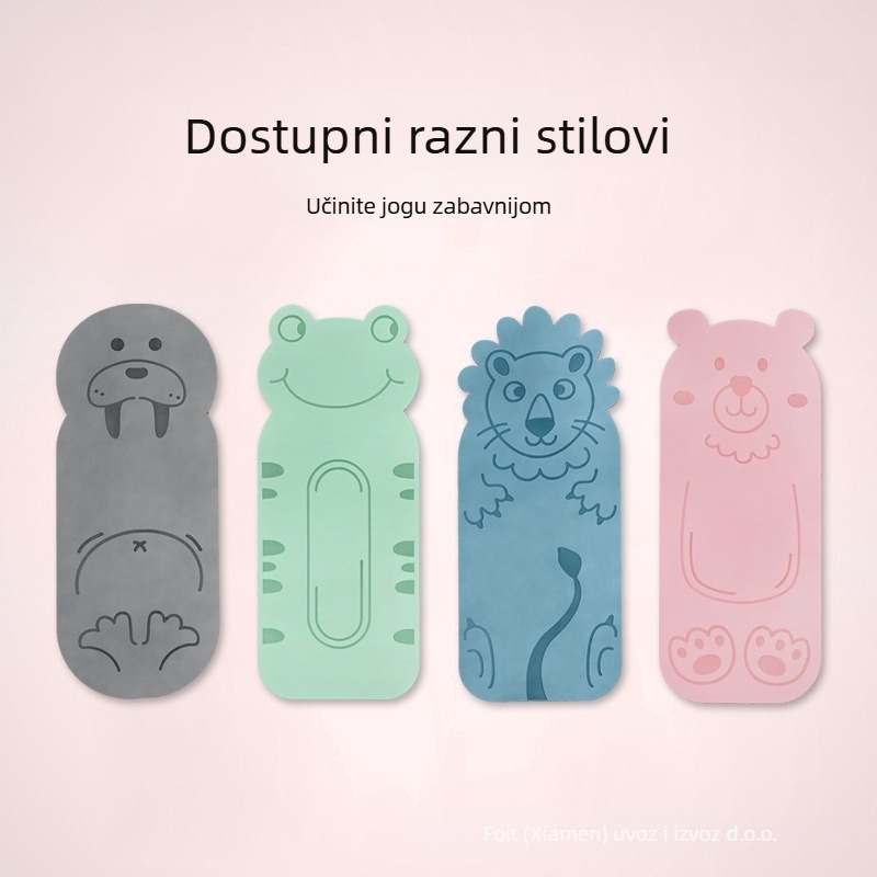 Joga prostirka za djecu s karikaturalnim uzorkom, debela, apsorpcija udara i zvučna izolacija, prilagodba logotipa, debljina 0,6–0,8 cm, za trčanje i fitness