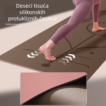 Joga podloga od kokosovih ljuskica i diatomske gume, protuklizna, za kućnu fitnes, dimenzije 70 cm × 190 cm × 7 mm, mat za preskakanje užetom