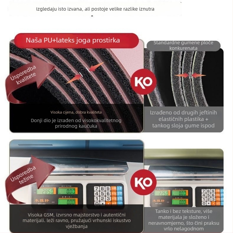 Joga prostirka PU i prirodna guma, 5 mm, 2900 g, geometrijski uzorak, podrijetlo Fuzhou, Fujian