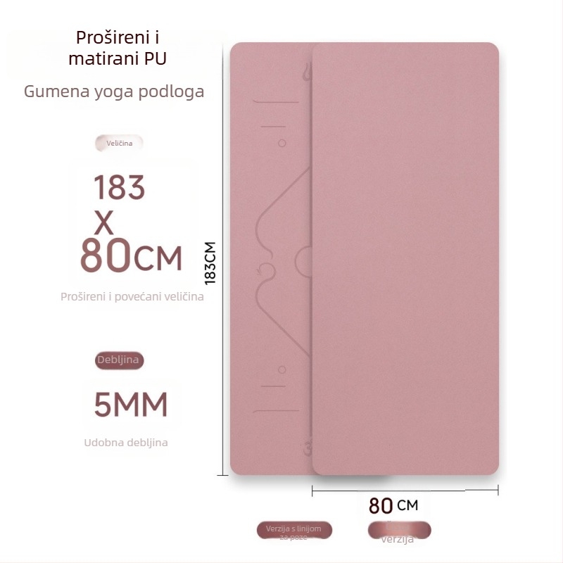 Joga prostirka PU i prirodna guma, 5 mm, 2900 g, geometrijski uzorak, podrijetlo Fuzhou, Fujian