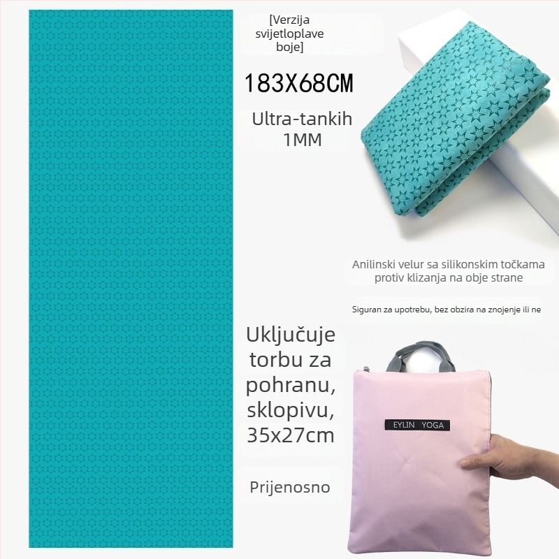 Joga ručnik – protuklizni, dvostrani silikon točkasti uzorak, upija znoj, bez mirisa, strojno pranje