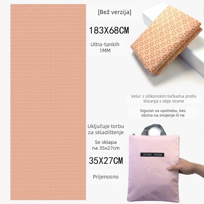 Joga ručnik – protuklizni, dvostrani silikon točkasti uzorak, upija znoj, bez mirisa, strojno pranje