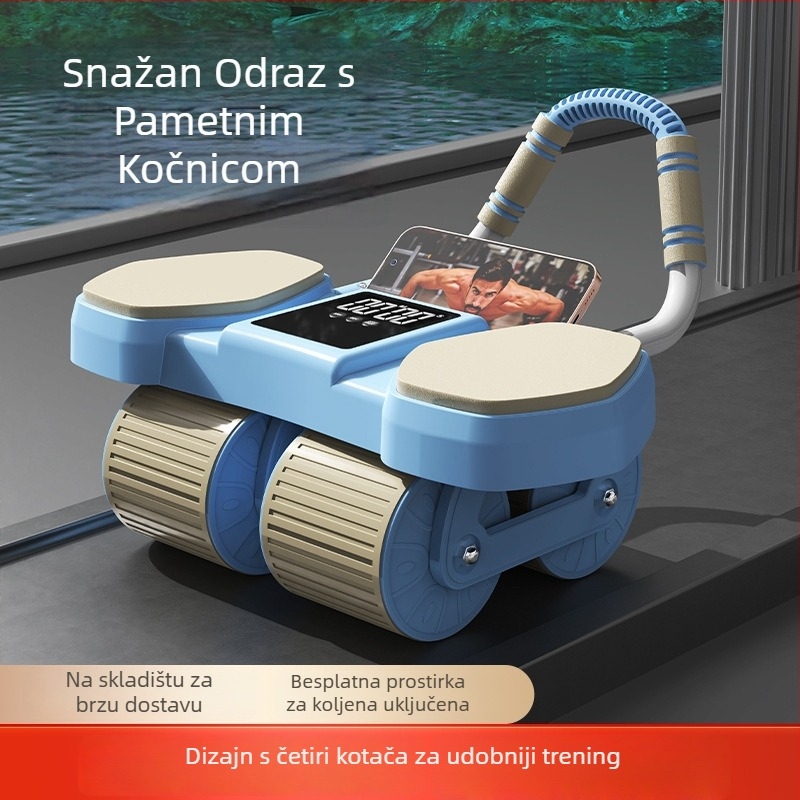 CF-099 Kotač za trbuh, 2,2 kg, četverokotač s automatskim vraćanjem, veliki zaslon za mjerenje vremena, za ured i kućne treninge