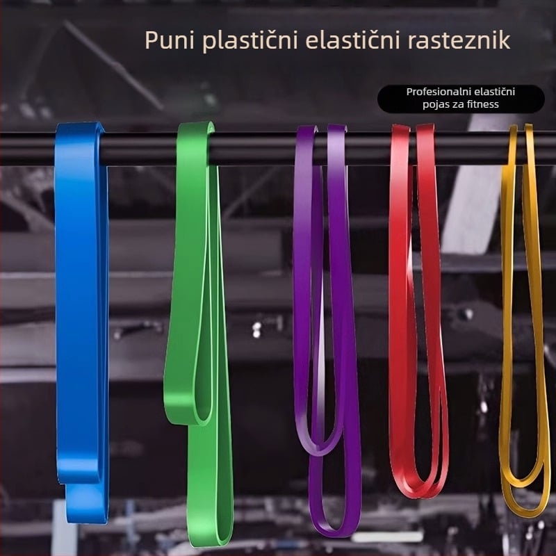 Elastična traka za fitness s pomoćnim pojasom za izvođenje podizanja tijela (pull-ups), za trening snage i istezanje