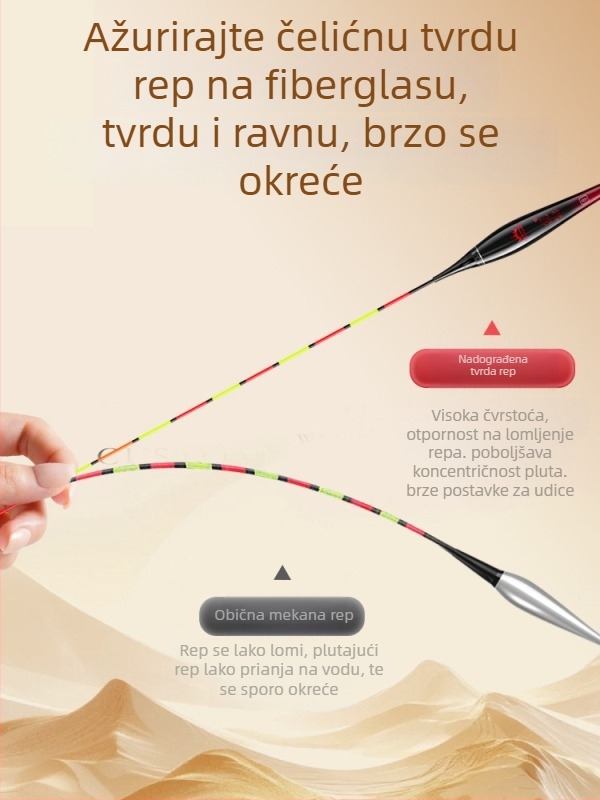 Elektronički plovak za ribolov Crown mark s LED osvjetljenjem, vertikalni drift, nanomaterijal, dnevno/noćni način