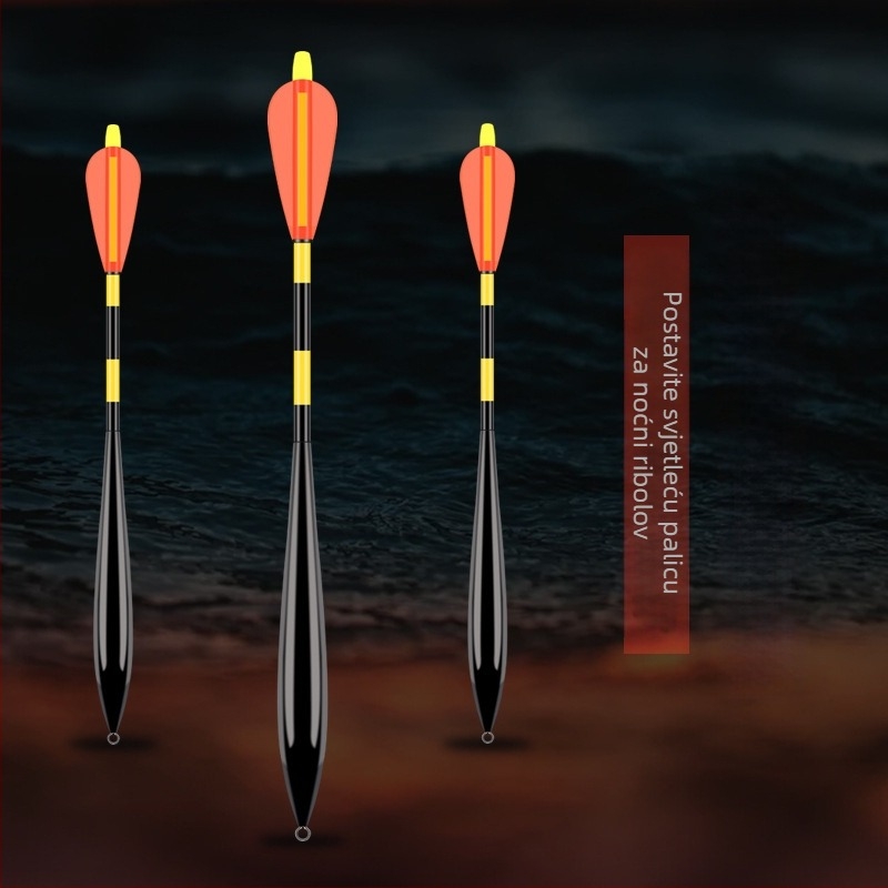 Plutač za ribolov na stijenama i moru, svjetleći, raketnog stila, klizni – plastika