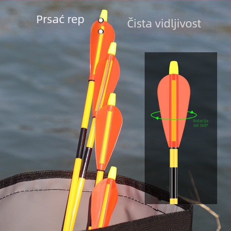 Plutač za ribolov na stijenama i moru, svjetleći, raketnog stila, klizni – plastika