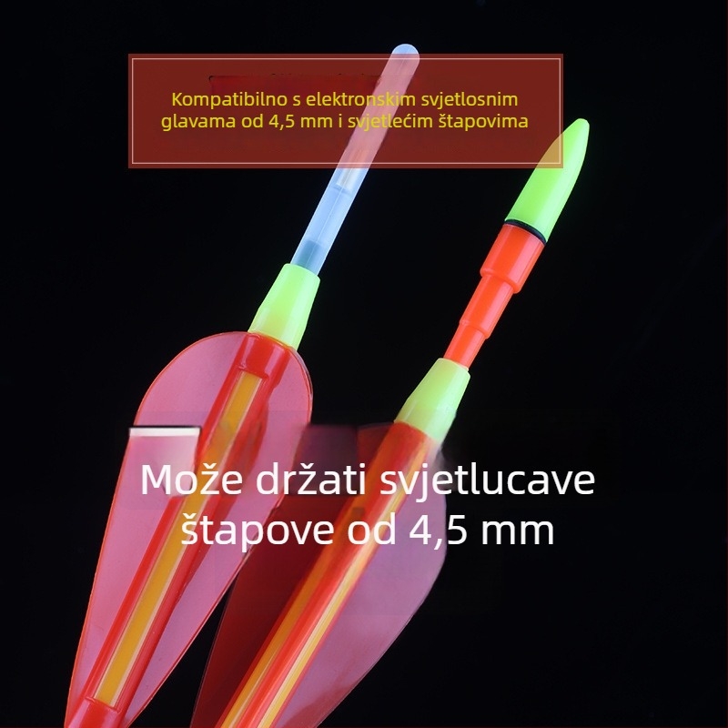 Plutač za ribolov na stijenama i moru, svjetleći, raketnog stila, klizni – plastika