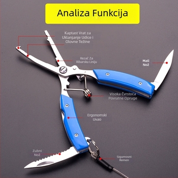 Huansheng nehrđajući čelik horgarske kliješta s zakrivljenim čeljustima za vađenje udice