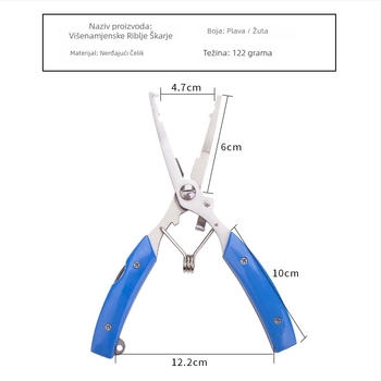 Huansheng nehrđajući čelik horgarske kliješta s zakrivljenim čeljustima za vađenje udice