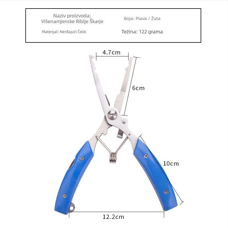 Huansheng nehrđajući čelik horgarske kliješta s zakrivljenim čeljustima za vađenje udice