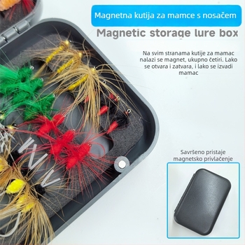 Burning Eagle biomimikri mamac – set lažnih mamaca za fly fishing, imitacije leptira i komaraca, miješani set udica u kutiji