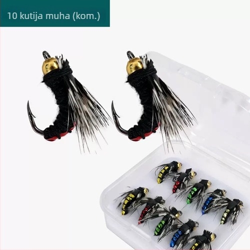 Burning Eagle biomimikri mamac – set lažnih mamaca za fly fishing, imitacije leptira i komaraca, miješani set udica u kutiji