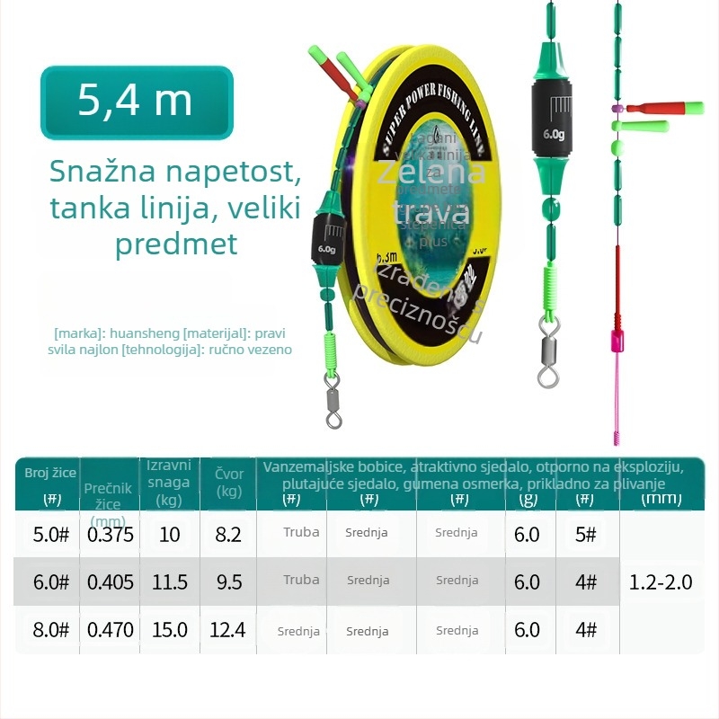Huansheng glavna linija za ribolov – najlon, izuzetno snažna, 100 kom. u pakiranju