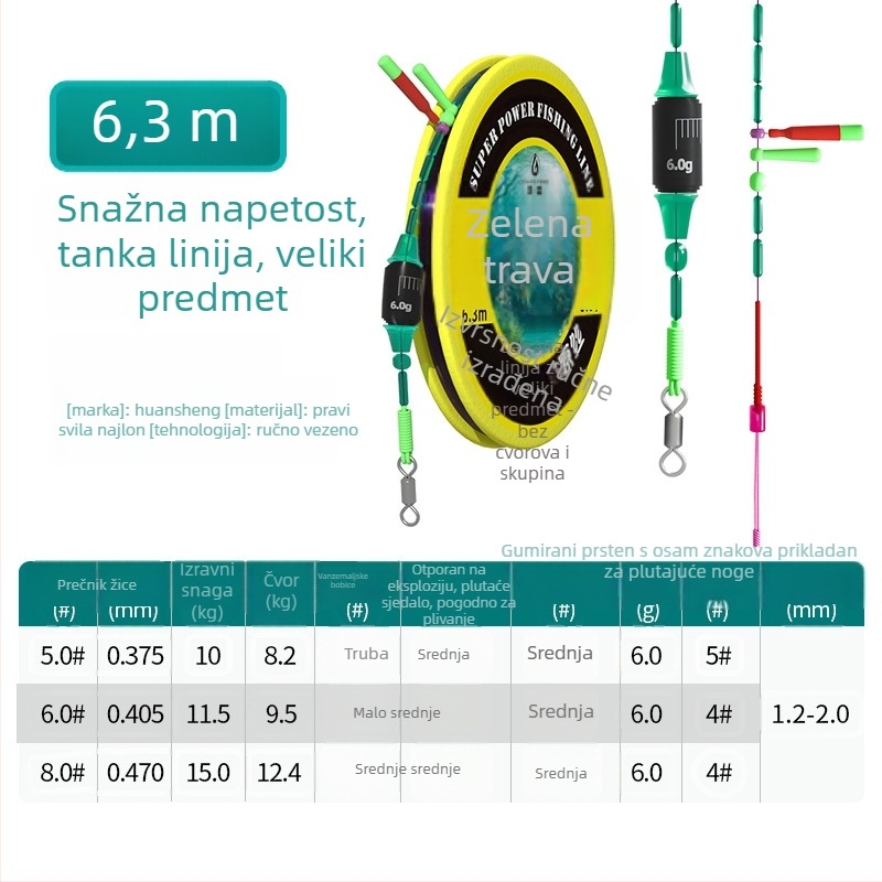 Huansheng glavna linija za ribolov – najlon, izuzetno snažna, 100 kom. u pakiranju