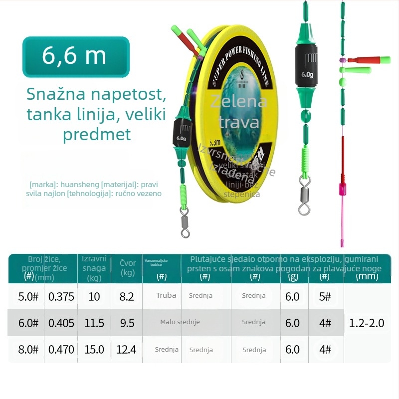 Huansheng glavna linija za ribolov – najlon, izuzetno snažna, 100 kom. u pakiranju