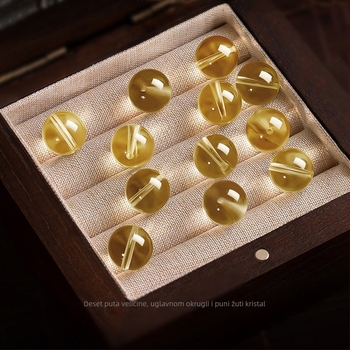Krištal Citrine perle - Labave okrugle perle za DIY nakit, Raspršene perle, Vrhunski stil