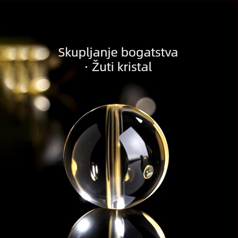 Krištal Citrine perle - Labave okrugle perle za DIY nakit, Raspršene perle, Vrhunski stil
