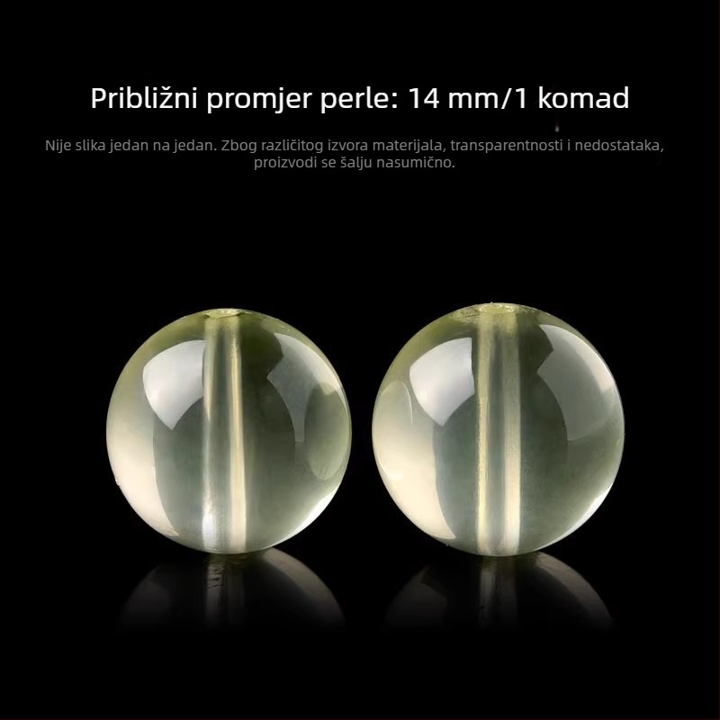 Krištal Citrine perle - Labave okrugle perle za DIY nakit, Raspršene perle, Vrhunski stil