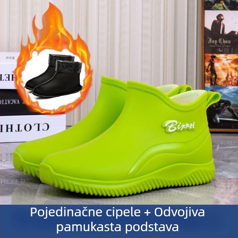 Muške kišne čizme, PVC gornji dio, plastični đon, protuklizne, niska visina
