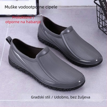 Muške kišne čizme, PVC gornji dio i potplat, niski dio cijevi, pamuk podstava, za proleće i jesen