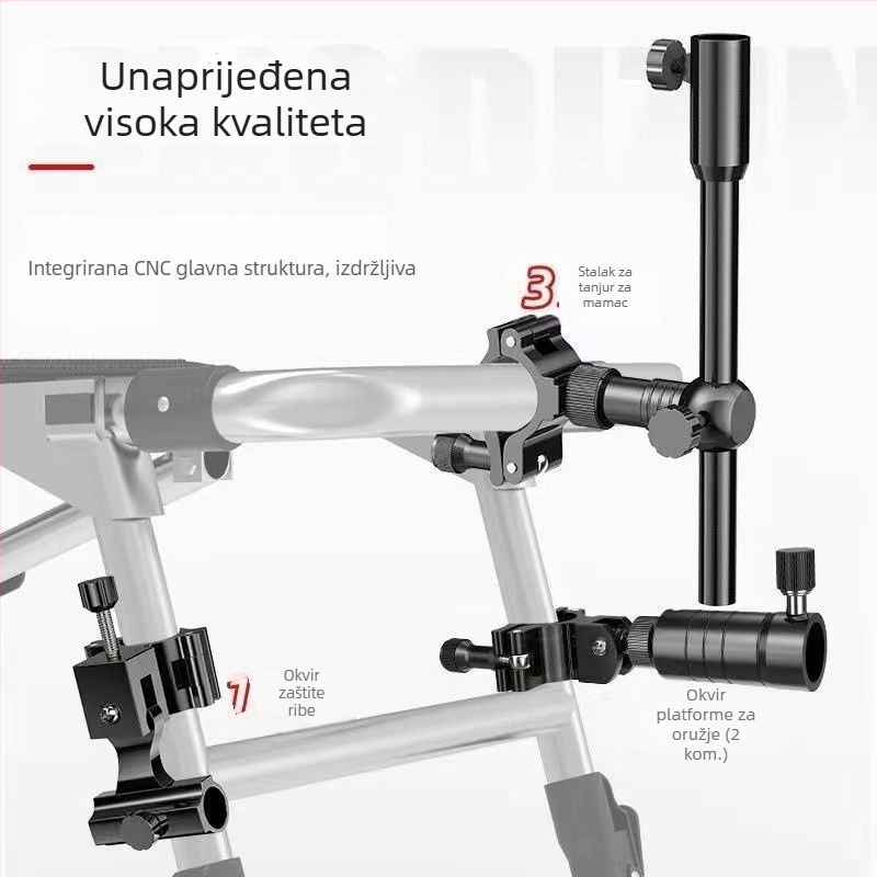 Univerzalni držač štapova od aluminijske legure, dvostruki i jednostruki držač štapova za ribarsku stolicu – čvrsti nosač štapova