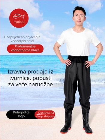 PVC ribolovna odjeća: cjelovito vodootporne hlače i kišna jakna, 2 džepa, bez prsluka