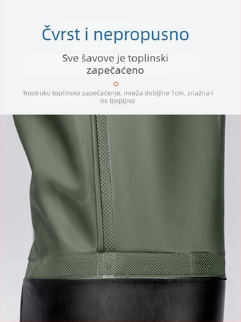 PVC ribolovna odjeća: cjelovito vodootporne hlače i kišna jakna, 2 džepa, bez prsluka