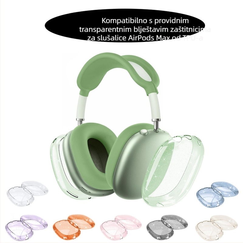 Zaštitno kućište AirPods Max od silikona i TPU-a, poluprovidno, univerzalno, ubrizgano oblikovanje, prilagodljivo