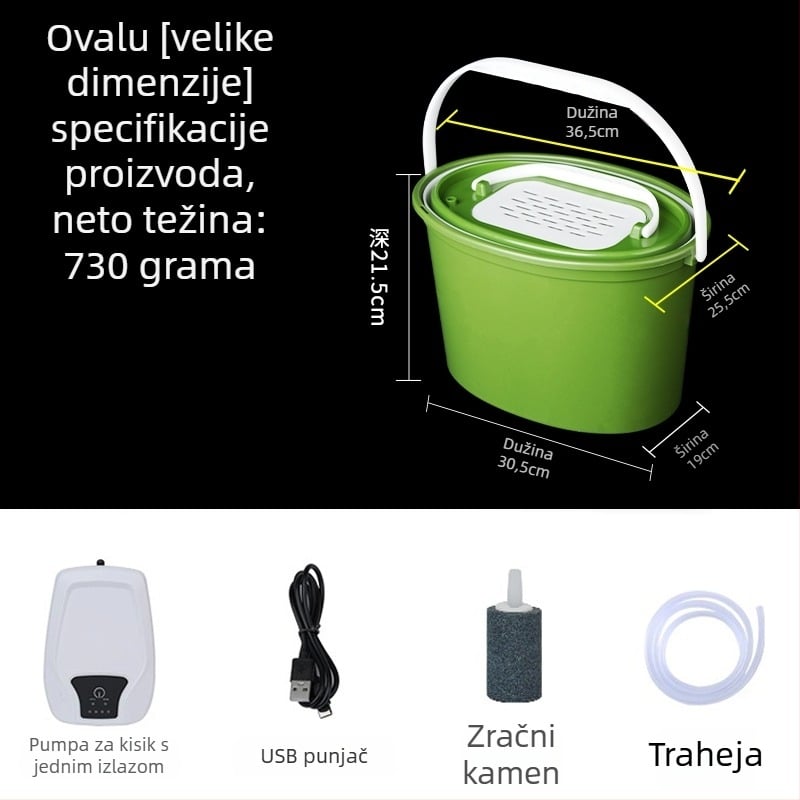 Kanta za žive ribe s pumpom za kisik – višefunkcionalna, dvostruko složena, ojačana