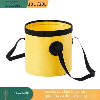 Sklopivi vanjski umivaonik za lice i stopala, za ribolov i skladištenje vode; materijal: 600D PVC mrežasto platno; težina oko 0,3 kg; tržište proljeće 2024