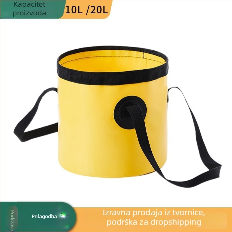 Sklopivi vanjski umivaonik za lice i stopala, za ribolov i skladištenje vode; materijal: 600D PVC mrežasto platno; težina oko 0,3 kg; tržište proljeće 2024