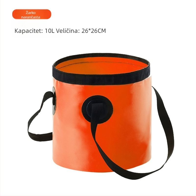 Sklopivi vanjski umivaonik za lice i stopala, za ribolov i skladištenje vode; materijal: 600D PVC mrežasto platno; težina oko 0,3 kg; tržište proljeće 2024