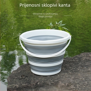 Sklopivo vedro za putovanja autom i vanjsku upotrebu; materijal PP+TPR; težina 550 g; lansirano 2020.