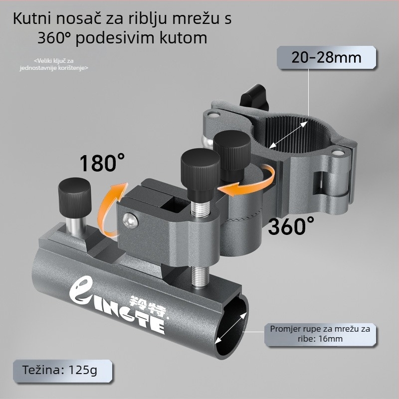 Lingte skup dodatne opreme za ribarsku stolicu od aluminijskog legura — Turret Base, Umbrella Light, Bait Tray, Fish Guard; Europski stil, univerzalni set; Podrijetlo: Kina